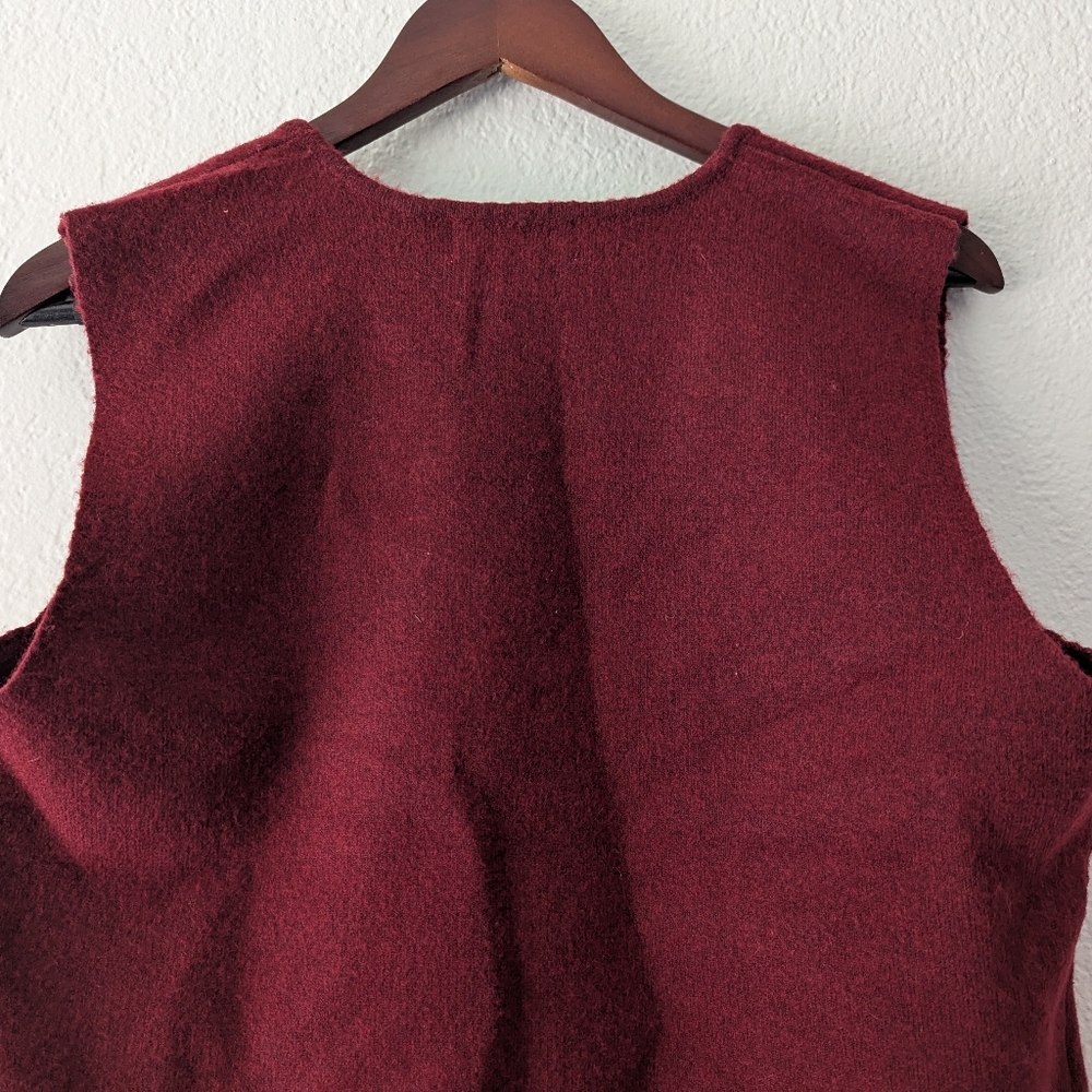 J. Crew Burgundy Wool Blend Button Vest - Picture 9 of 13